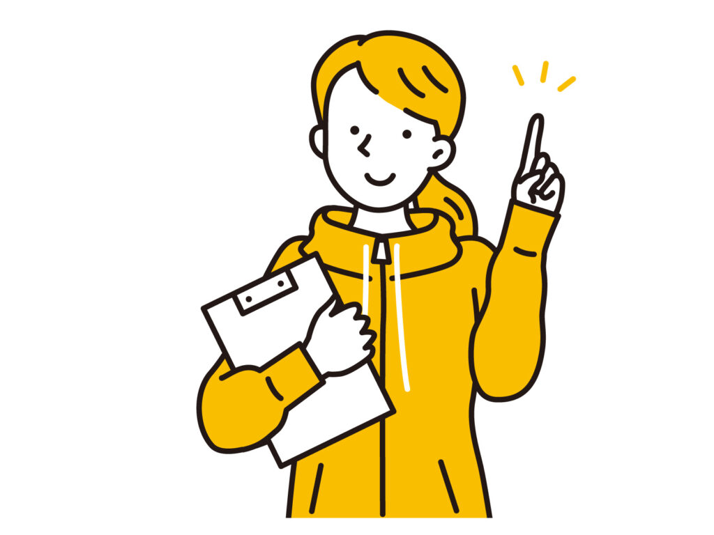 女性が人差し指を立てているイラスト